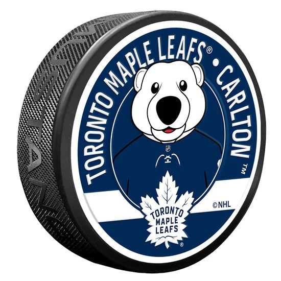 Carlton Toronto Maple Leafs NHL Mascot Textured Hockey Puck product image 1, provided for visual reference and product