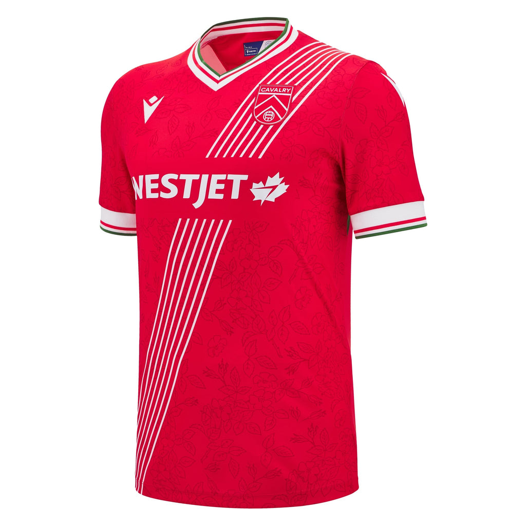 Cavalry FC CPL Macron Men Red 2025/26 Primary Match Jersey product image 1, provided for visual reference and product detail