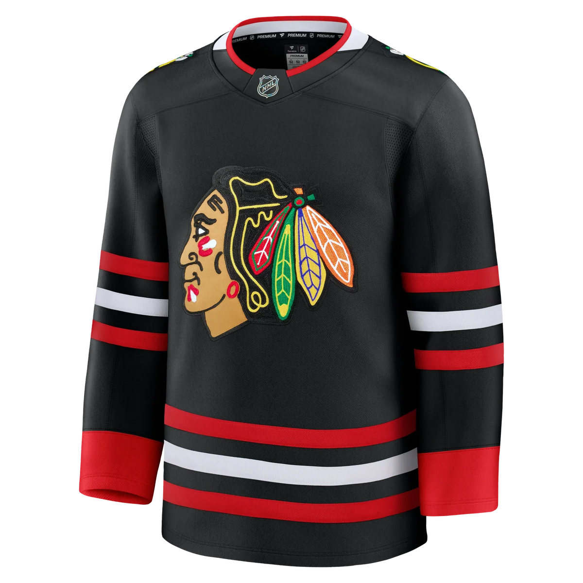 Chicago Blackhawks NHL Fanatics Branded Men Black Alternate Premium Jersey product image 1, provided for visual reference