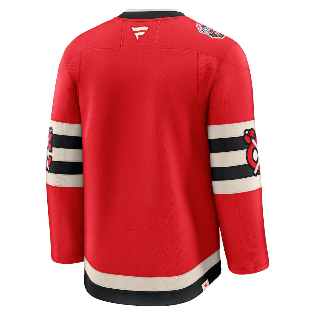 Chicago Blackhawks NHL Fanatics Branded Men Red 2025 Winter Classic Premium Jersey product image 2, provided for visual