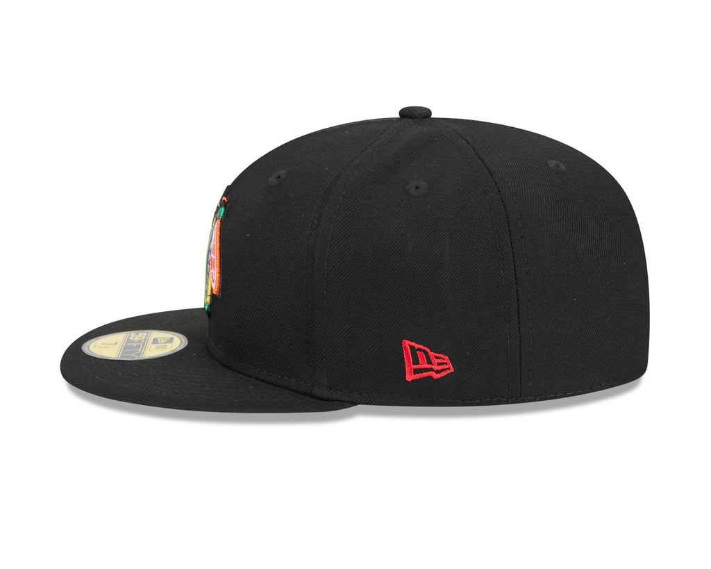 Chicago Blackhawks NHL New Era Men Black 59Fifty Core Fitted Hat product image 5, provided for visual reference and product