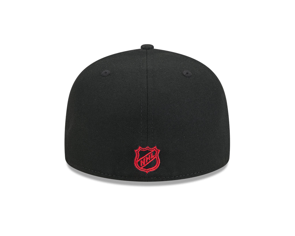 Chicago Blackhawks NHL New Era Men Black 59Fifty Core Fitted Hat product image 2, provided for visual reference and product