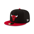 Chicago Bulls NBA New Era Men Black/Red 59Fifty Two Tone Fitted Hat product image 1, provided for visual reference and