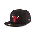 Chicago Bulls NBA New Era Men Black 59Fifty Alternate Fitted Hat product image 1, provided for visual reference and product