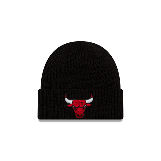Chicago Bulls NBA New Era Men Black Core Classic Cuff Knit Beanie product image 1, provided for visual reference and product