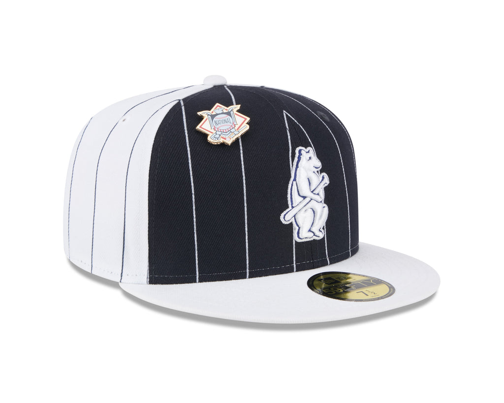 Chicago Cubs MLB New Era Men Navy 59Fifty Two Tone Pinstripe Fitted Hat product image 1, provided for visual reference and