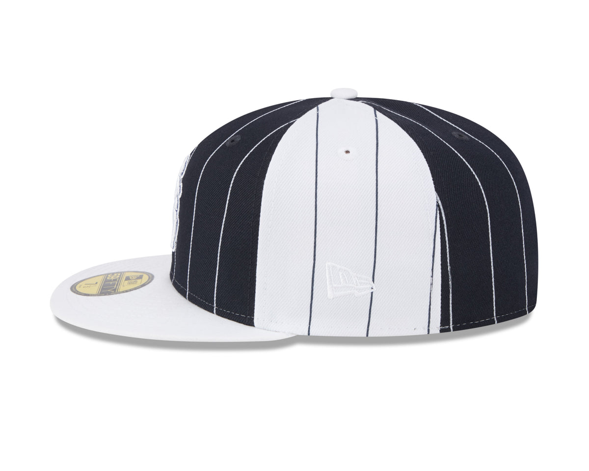Chicago Cubs MLB New Era Men Navy 59Fifty Two Tone Pinstripe Fitted Hat product image 5, provided for visual reference and