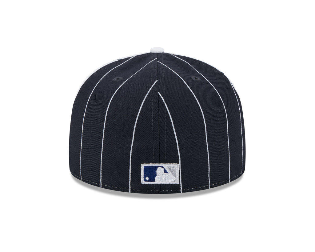 Chicago Cubs MLB New Era Men Navy 59Fifty Two Tone Pinstripe Fitted Hat product image 2, provided for visual reference and