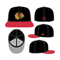 Chicago Blackhawks NHL New Era Men Black and Red 59Fifty Fitted Hat product image 1, provided for visual reference and