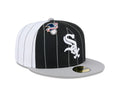 Chicago White Sox MLB New Era Men Black 59Fifty Two Tone Pinstripe Fitted Hat product image 1, provided for visual reference