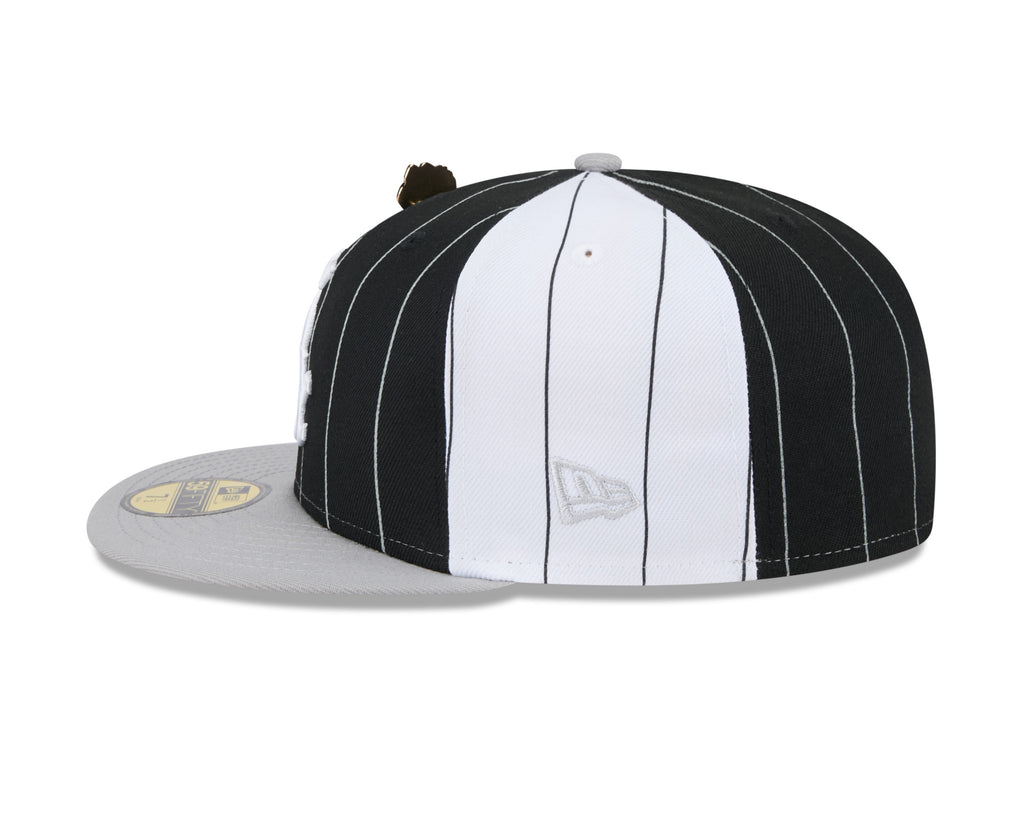 Chicago White Sox MLB New Era Men Black 59Fifty Two Tone Pinstripe Fitted Hat product image 5, provided for visual reference