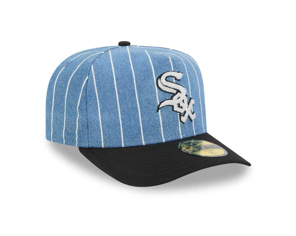 Chicago White Sox MLB New Era Men Light Blue/Black 59Fifty A-Frame Parallel Fitted Hat product image 4, provided for visual