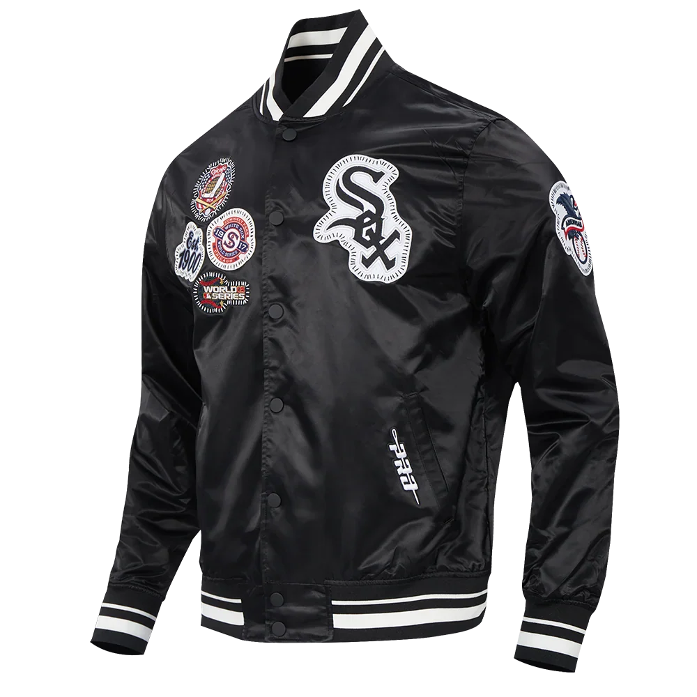 Chicago White Sox MLB Pro Standard Men Black DIY Pick Stitch Rib Satin Jacket product image 3, provided for visual reference