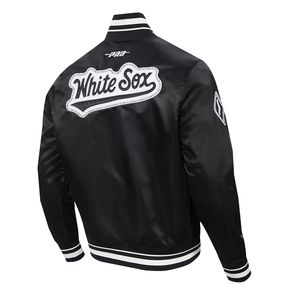 Chicago White Sox MLB Pro Standard Men Black DIY Pick Stitch Rib Satin Jacket product image 4, provided for visual reference