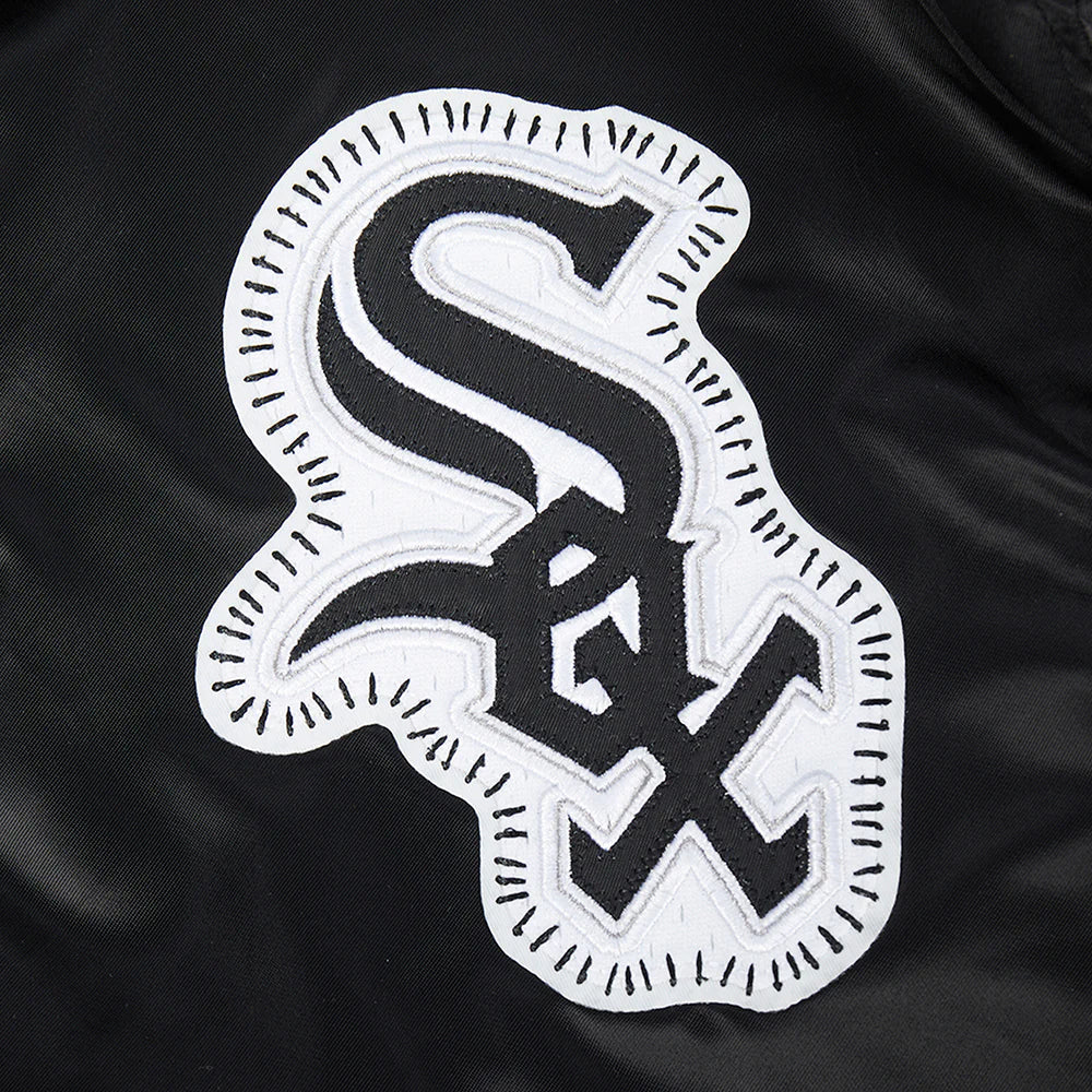 Chicago White Sox MLB Pro Standard Men Black DIY Pick Stitch Rib Satin Jacket product image 8, provided for visual reference