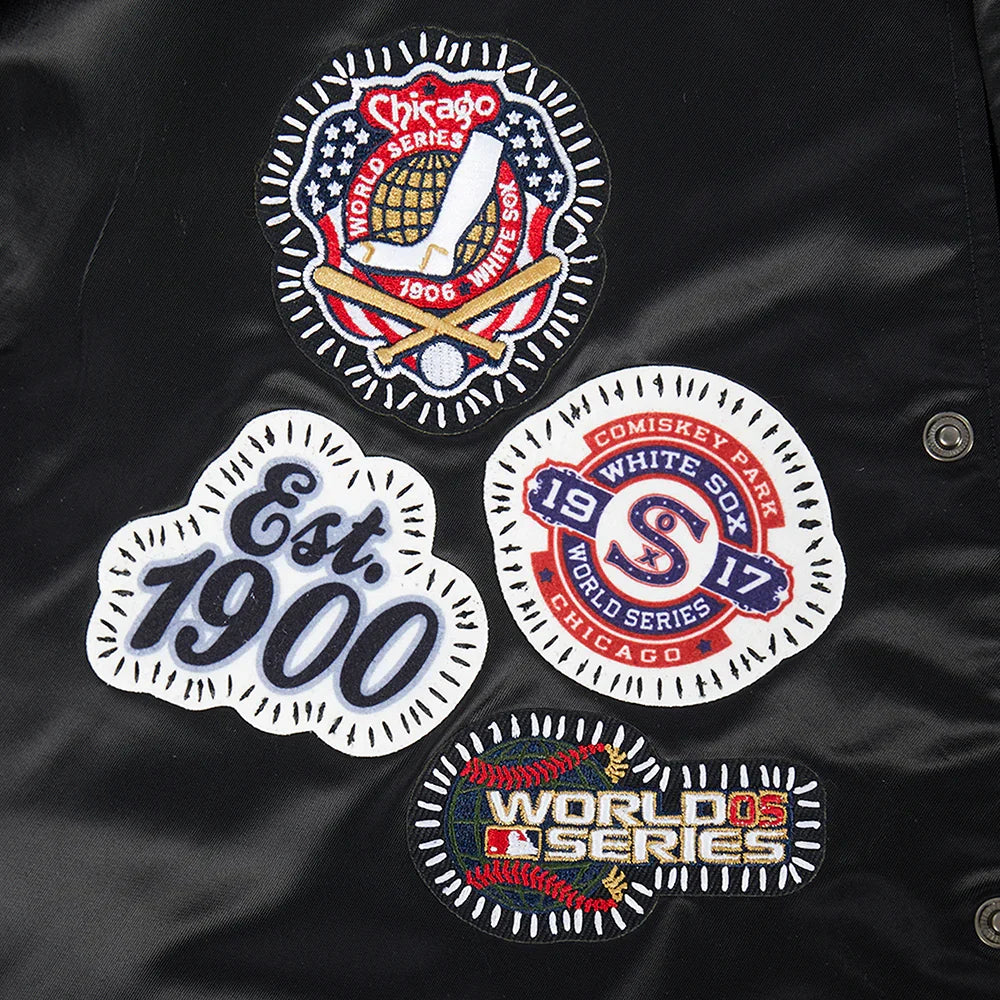 Chicago White Sox MLB Pro Standard Men Black DIY Pick Stitch Rib Satin Jacket product image 9, provided for visual reference