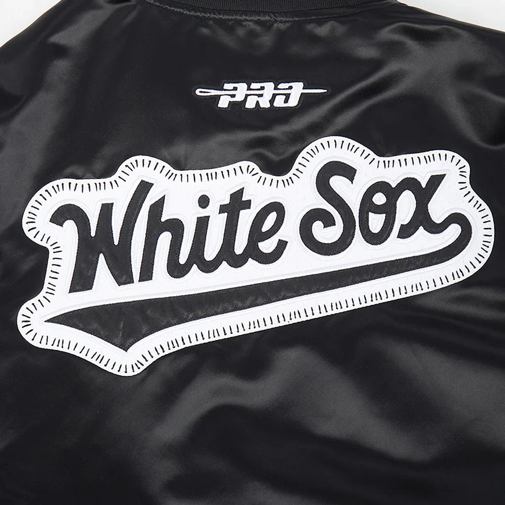 Chicago White Sox MLB Pro Standard Men Black DIY Pick Stitch Rib Satin Jacket product image 5, provided for visual reference