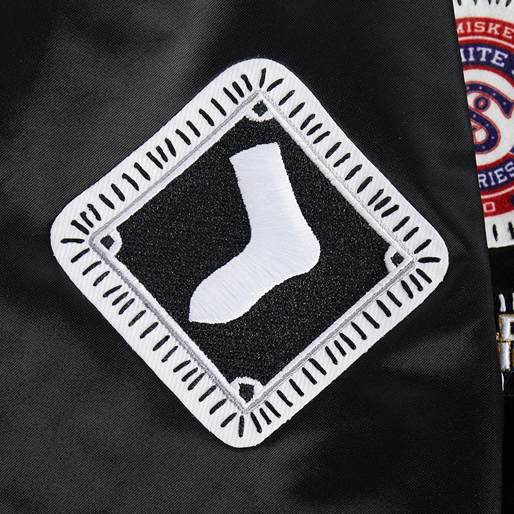 Chicago White Sox MLB Pro Standard Men Black DIY Pick Stitch Rib Satin Jacket product image 10, provided for visual