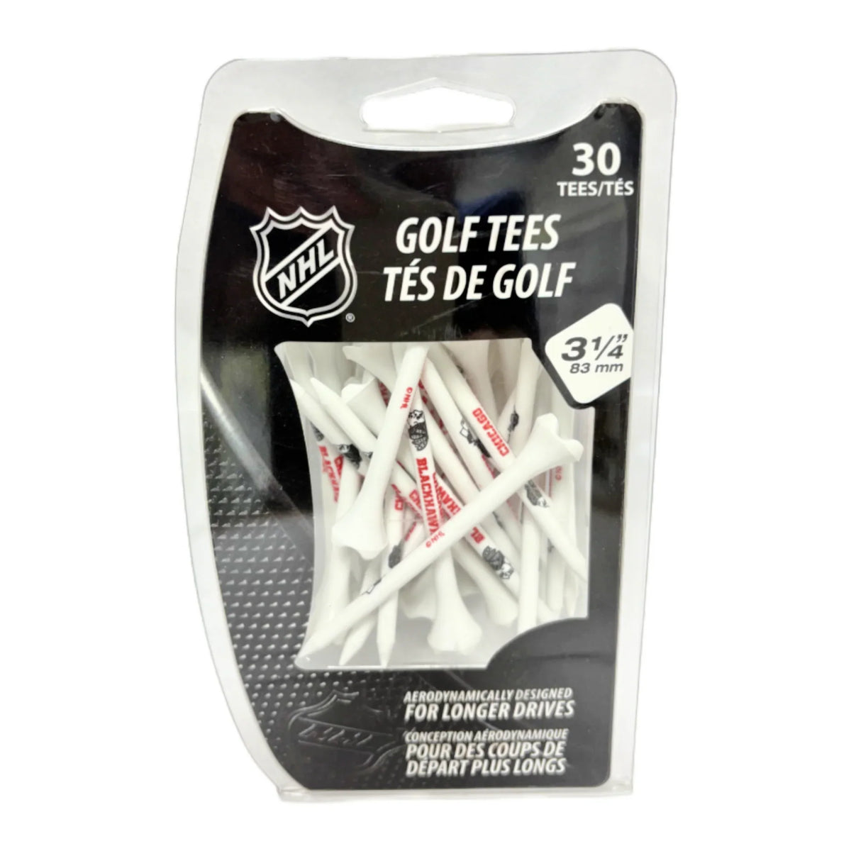 Chicago Blackhawks NHL Evot Performance Golf Tees 30 Pack product image 1, provided for visual reference and product detail