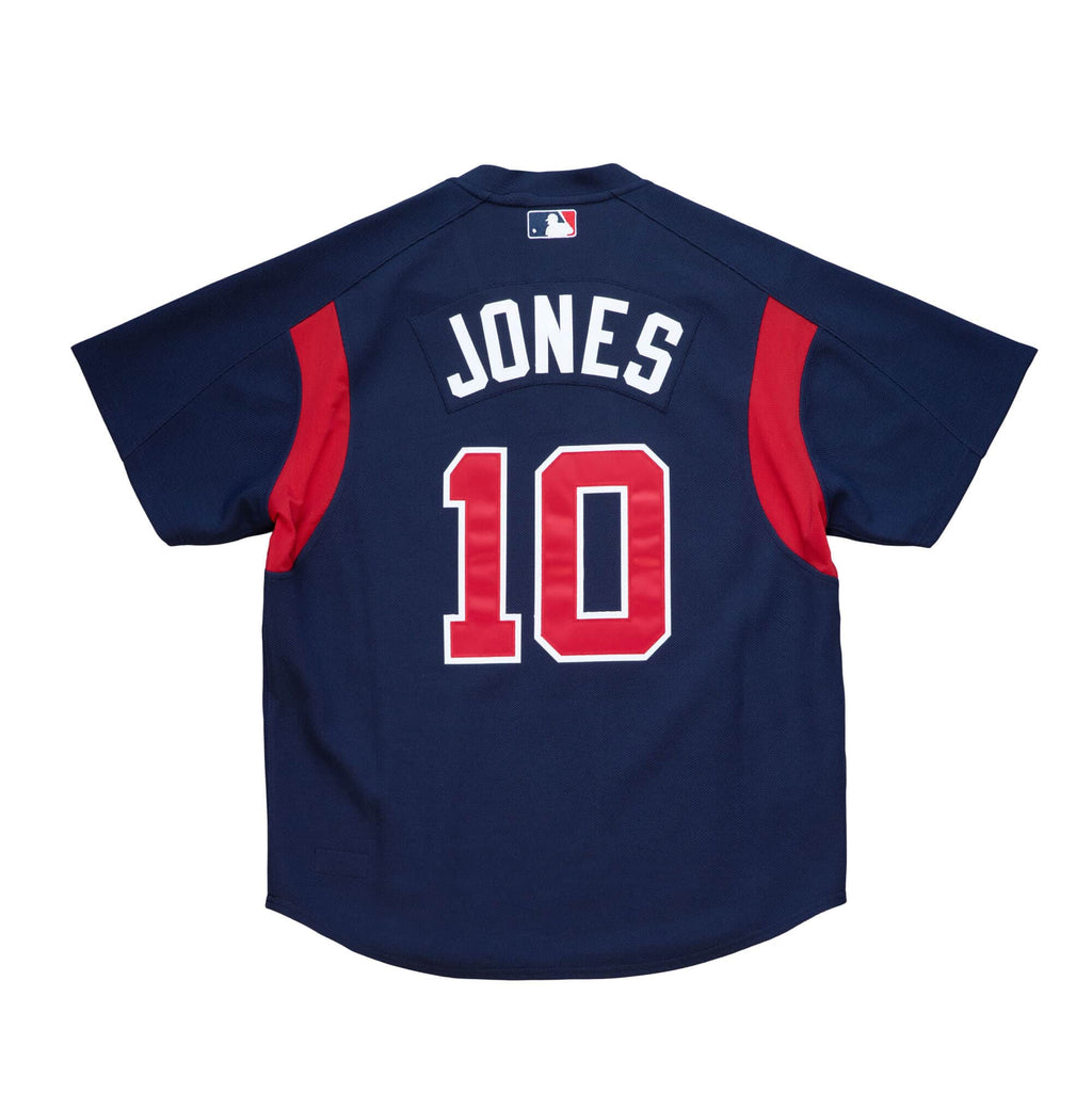Chipper Jones Atlanta Braves MLB Mitchell & Ness Men Navy 2003 Authentic BP Jersey product image 1, provided for visual