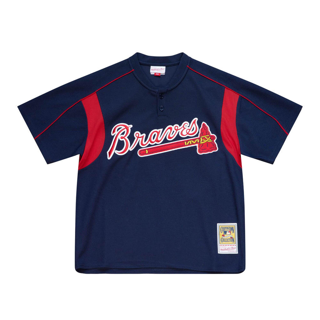 Chipper Jones Atlanta Braves MLB Mitchell & Ness Men Navy 2003 Authentic BP Jersey product image 2, provided for visual