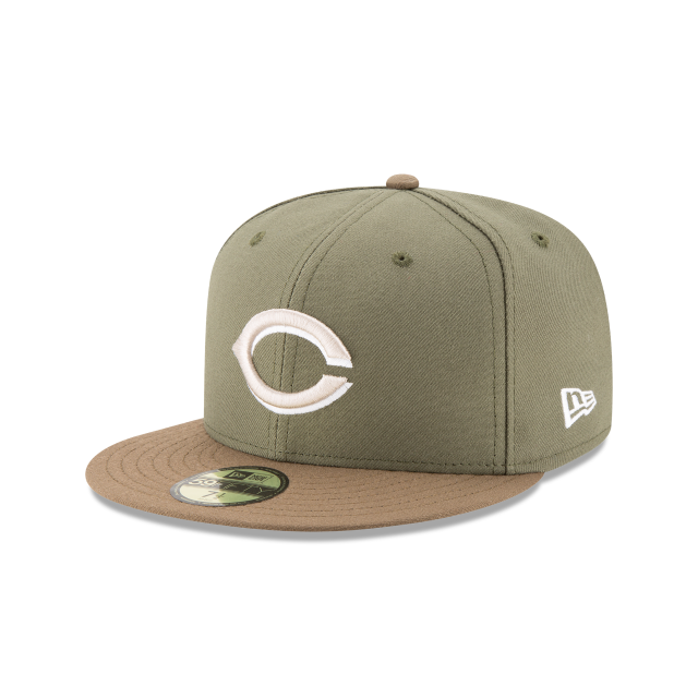 Cincinnati Reds MLB New Era Men Olive 59Fifty Authentic Collection Alternate 2 Fitted Hat product image 1, provided for