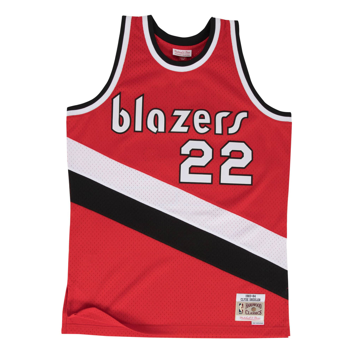 Clyde Drexler Portland Trail Blazers NBA Mitchell & Ness Men Scarlet 1983-84 Hardwood Classics Swingman Jersey product image