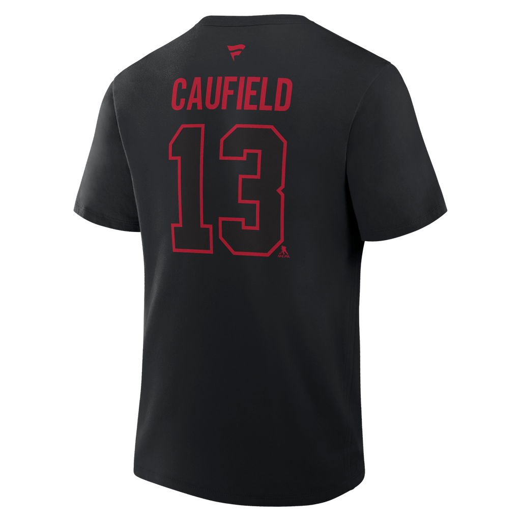 Cole Caufield Montreal Canadiens NHL Fanatics Branded Men Black Authentic T-Shirt product image 1, provided for visual