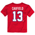 Cole Caufield #13 Montreal Canadiens NHL Outerstuff Infant Red T-Shirt product image 1, provided for visual reference and