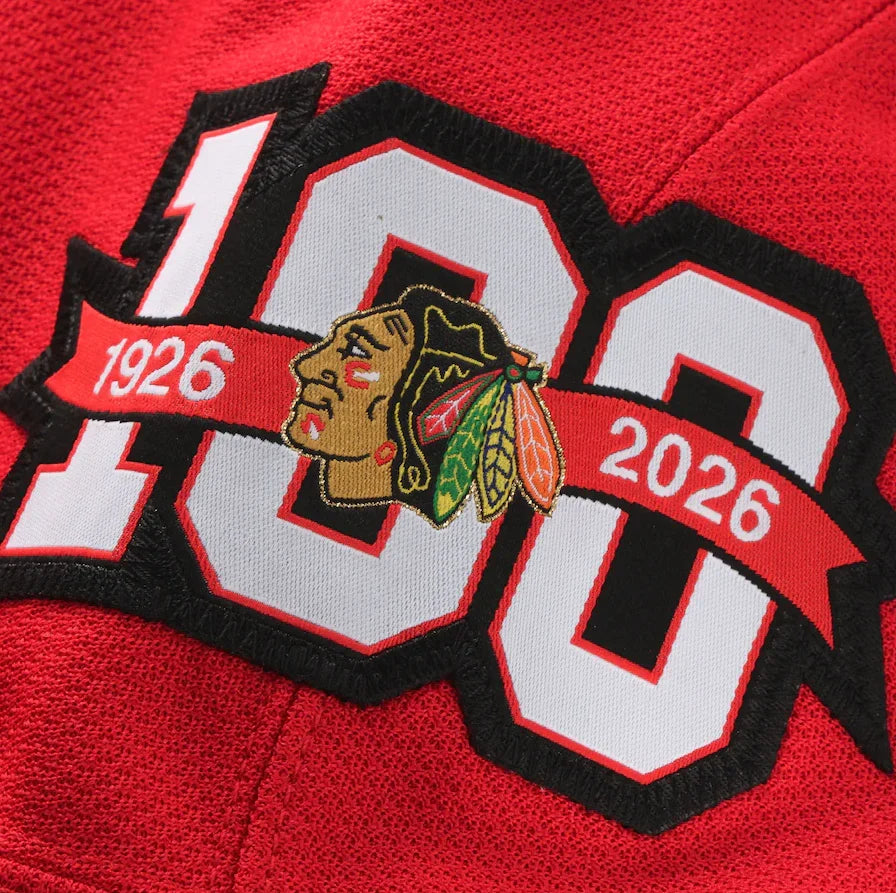 Connor Bedard Chicago Blackhawks NHL Fanatics Branded Men Red Centennial Premium Jersey product image 5, provided for visual