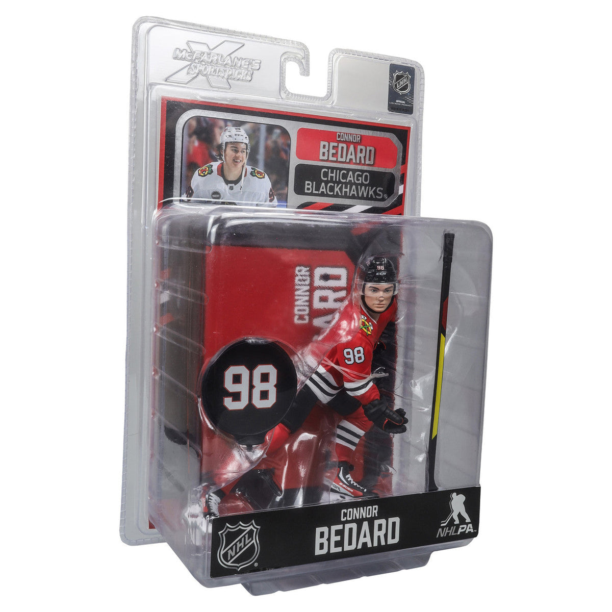Connor Bedard Chicago Blackhawks NHL McFarlane Toys Home Uniform Legacy Series 7" Action Figure product image 9, provided