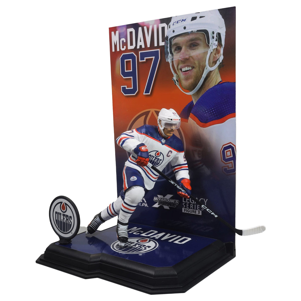 Connor McDavid Edmonton Oilers NHL McFarlane Toys Away Uniform Legacy Series 7" Action Figure product image 2, provided for