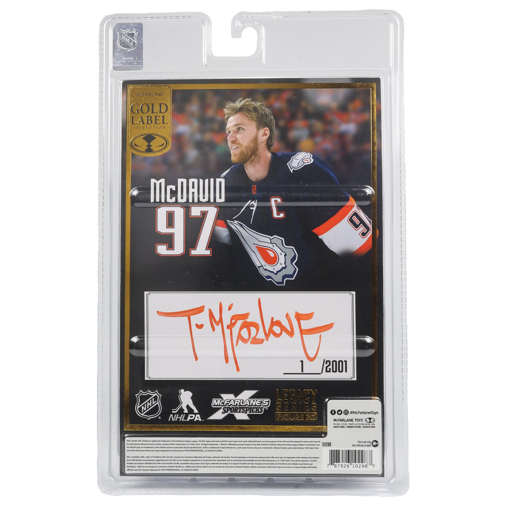 Connor McDavid Edmonton Oilers NHL McFarlane Toys Reverse Retro Uniform Gold Label Autograph 7" Action Figure product image