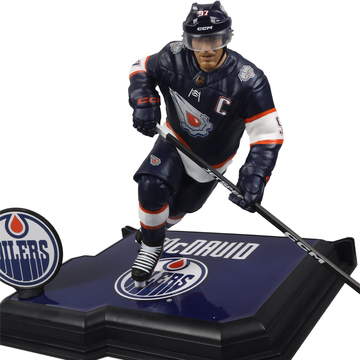 Connor McDavid Edmonton Oilers NHL McFarlane Toys Reverse Retro Uniform Gold Label Autograph 7" Action Figure product image