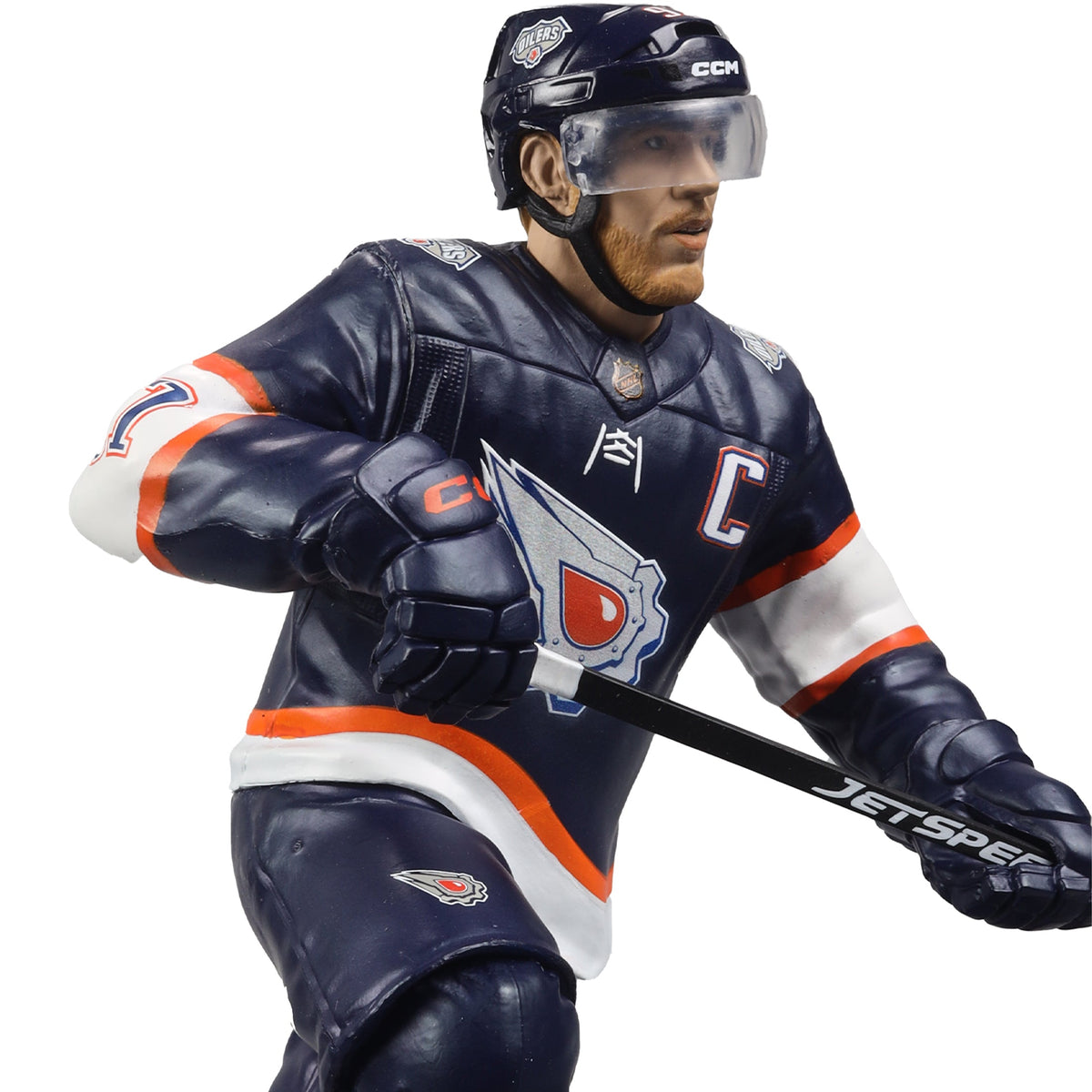 Connor McDavid Edmonton Oilers NHL McFarlane Toys Reverse Retro Uniform Gold Label Autograph 7" Action Figure product image