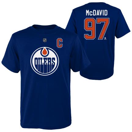 Connor McDavid Edmonton Oilers NHL Outerstuff Youth Navy Player T-Shirt product image 1, provided for visual reference and