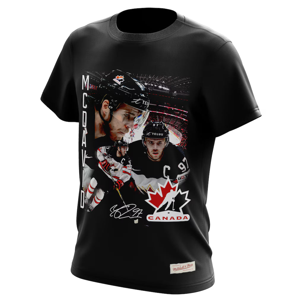 Connor McDavid Hockey Canada IIHF Mitchell & Ness Men Black Player T-Shirt product image 1, provided for visual reference