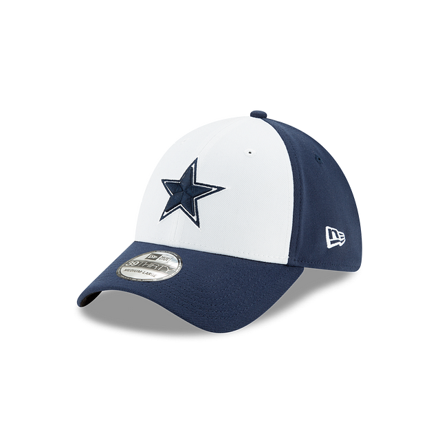 Dallas Cowboys NFL New Era Men White Navy 39Thirty Team Classic Stretch Fit Hat product image 1, provided for visual