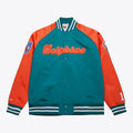 Dan Marino Miami Dolphins NFL Mitchell & Ness Men’s Aqua/Orange Lightweight Satin Jacket product image 1, provided for