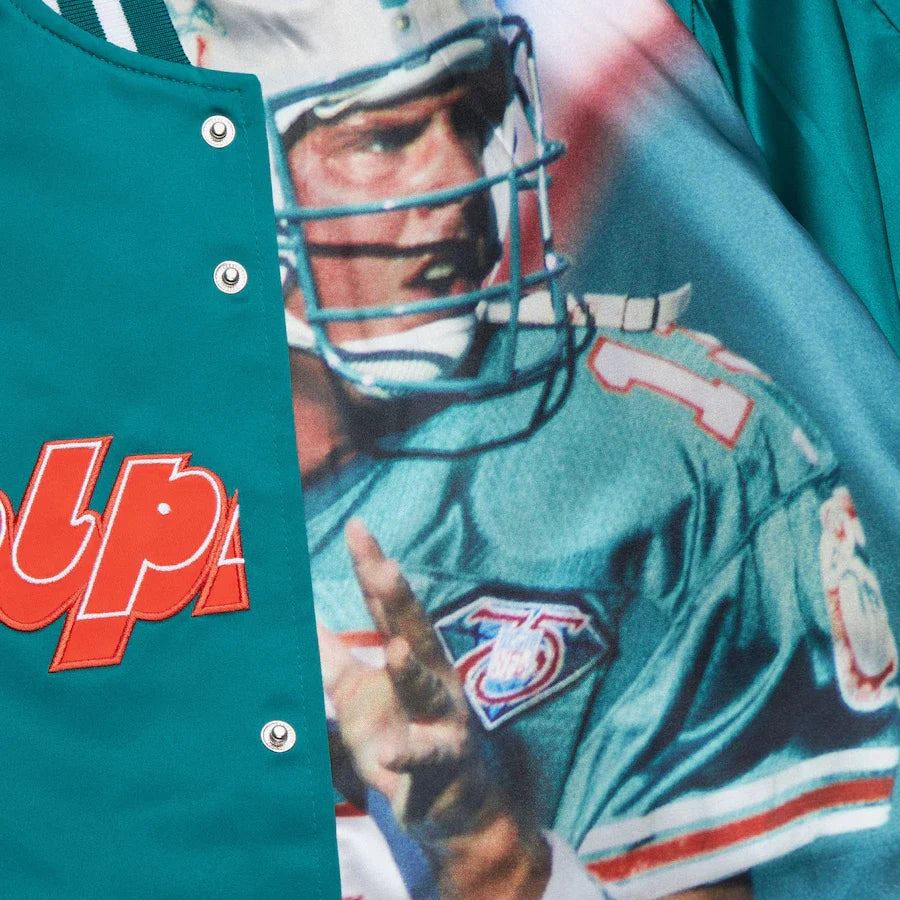 Dan Marino Miami Dolphins NFL Mitchell & Ness Men’s Aqua/Orange Lightweight Satin Jacket product image 3, provided for
