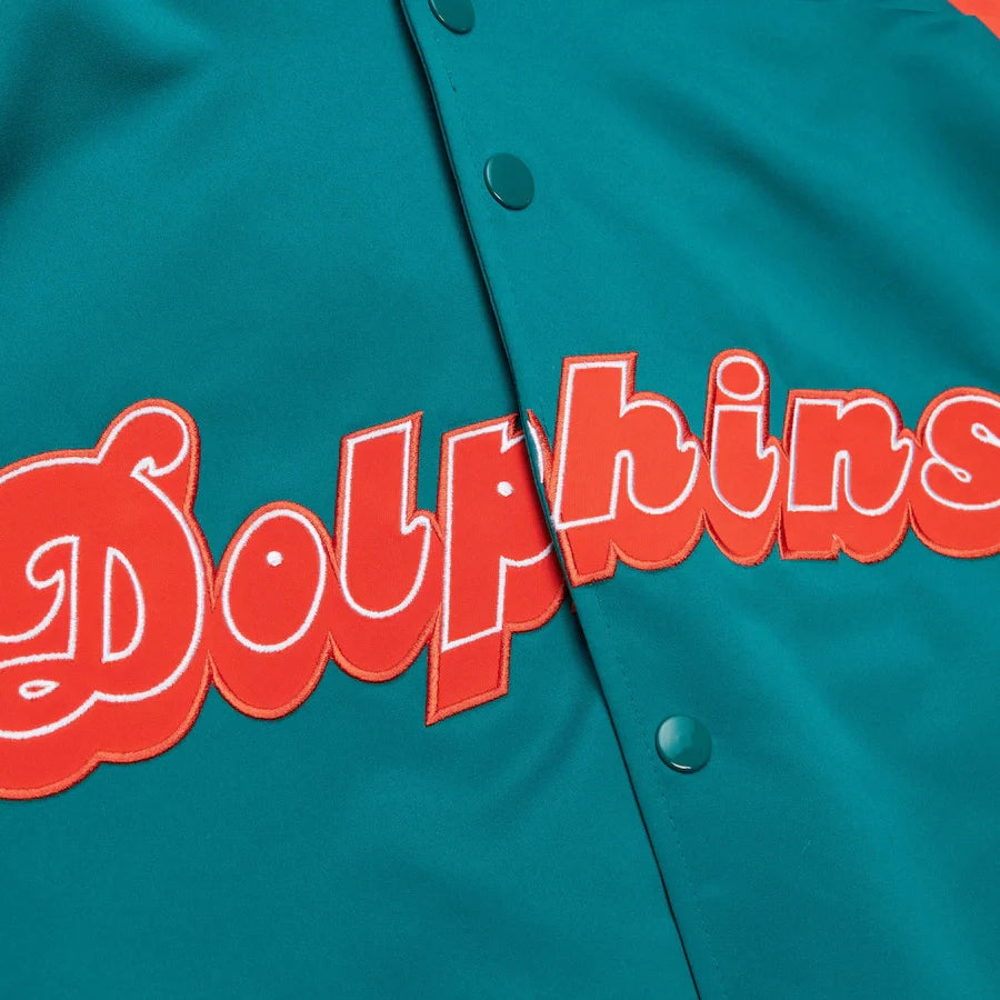 Dan Marino Miami Dolphins NFL Mitchell & Ness Men’s Aqua/Orange Lightweight Satin Jacket product image 4, provided for
