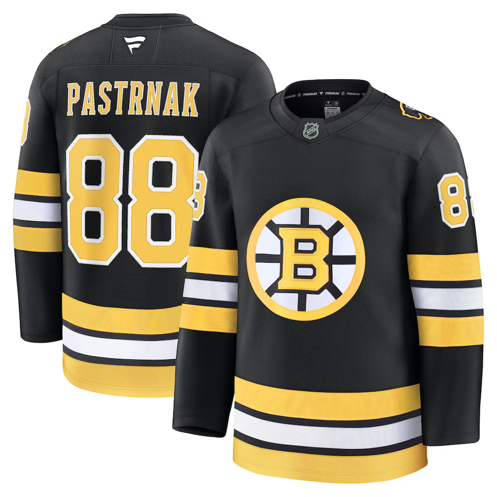 David Pastrnak Boston Bruins NHL Fanatics Branded Men Black Centennial Premium Jersey product image 3, provided for visual