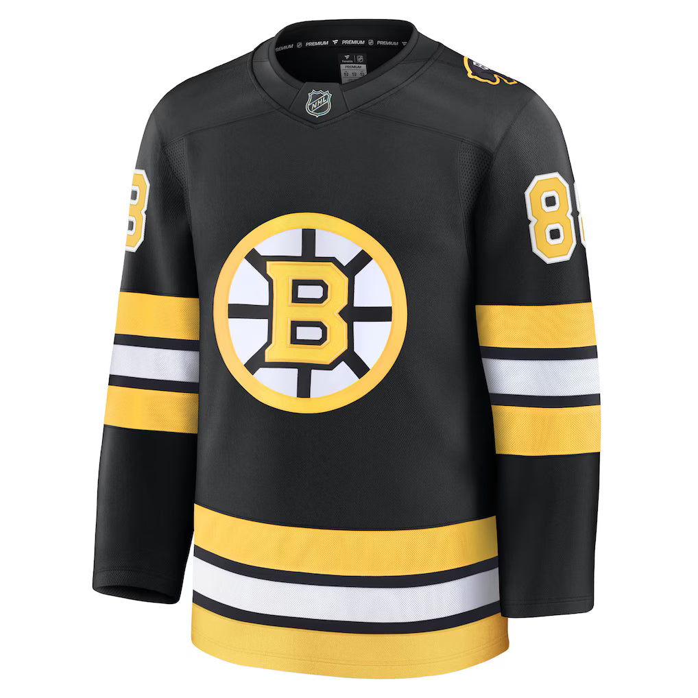 David Pastrnak Boston Bruins NHL Fanatics Branded Men Black Centennial Premium Jersey product image 2, provided for visual