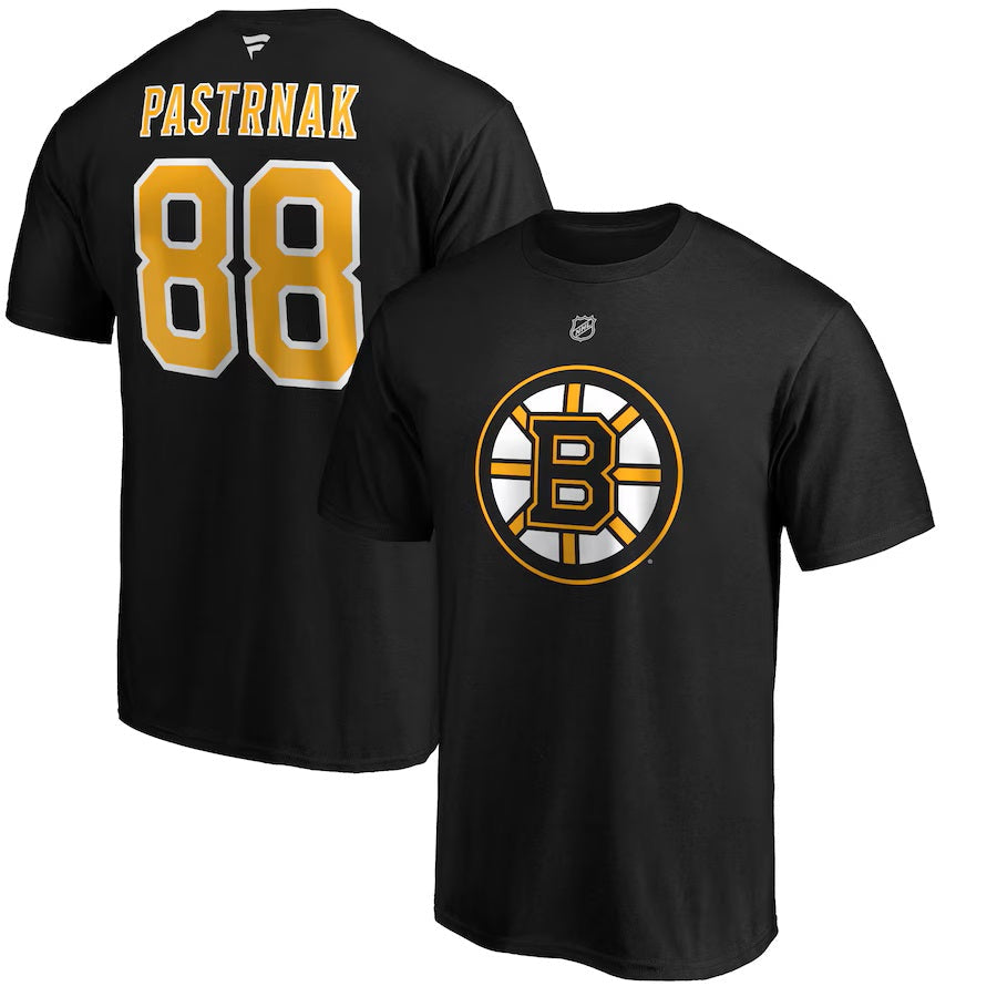 David Pastrnak Boston Bruins NHL Fanatics Branded Men Black Authentic T Shirt product image 3, provided for visual reference