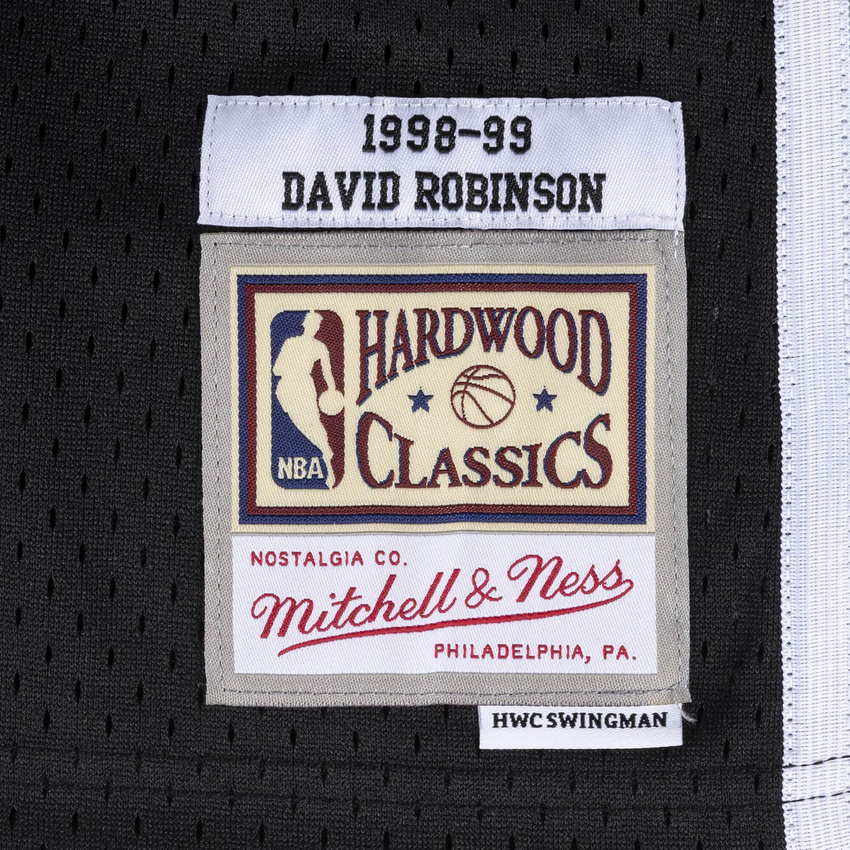 David Robinson San Antonio Spurs NBA Mitchell & Ness Men Black 1998-99 Hardwood Classics Swingman Jersey product image 3,
