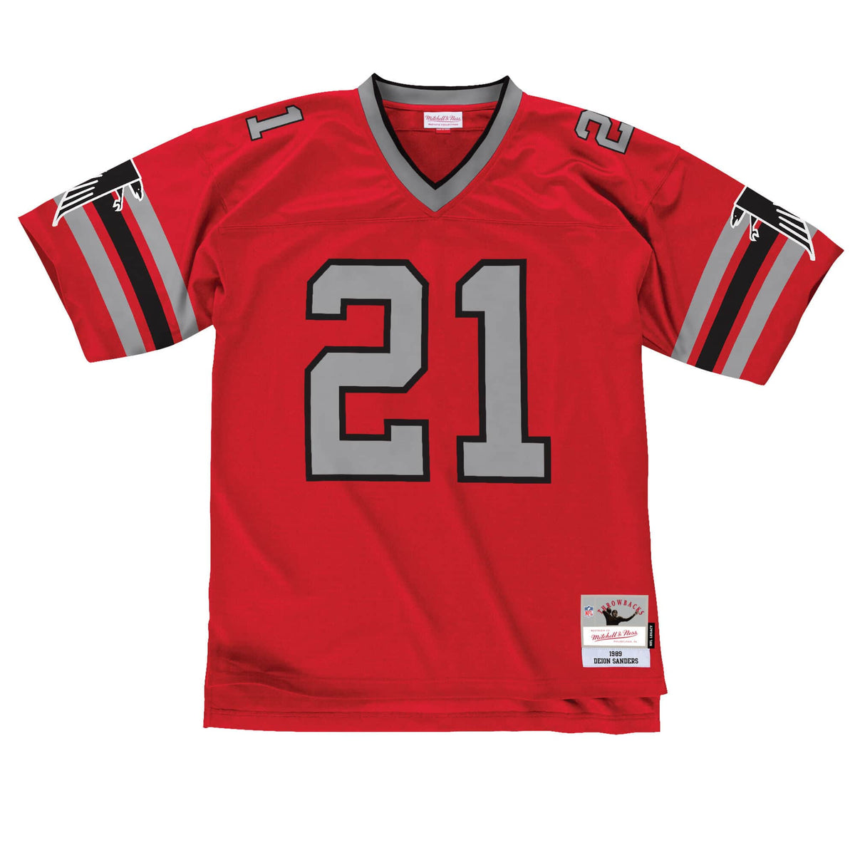 Deion Sanders Atlanta Falcons NFL Mitchell & Ness Men Scarlet 1989 Legacy Replica Jersey product image 2, provided for