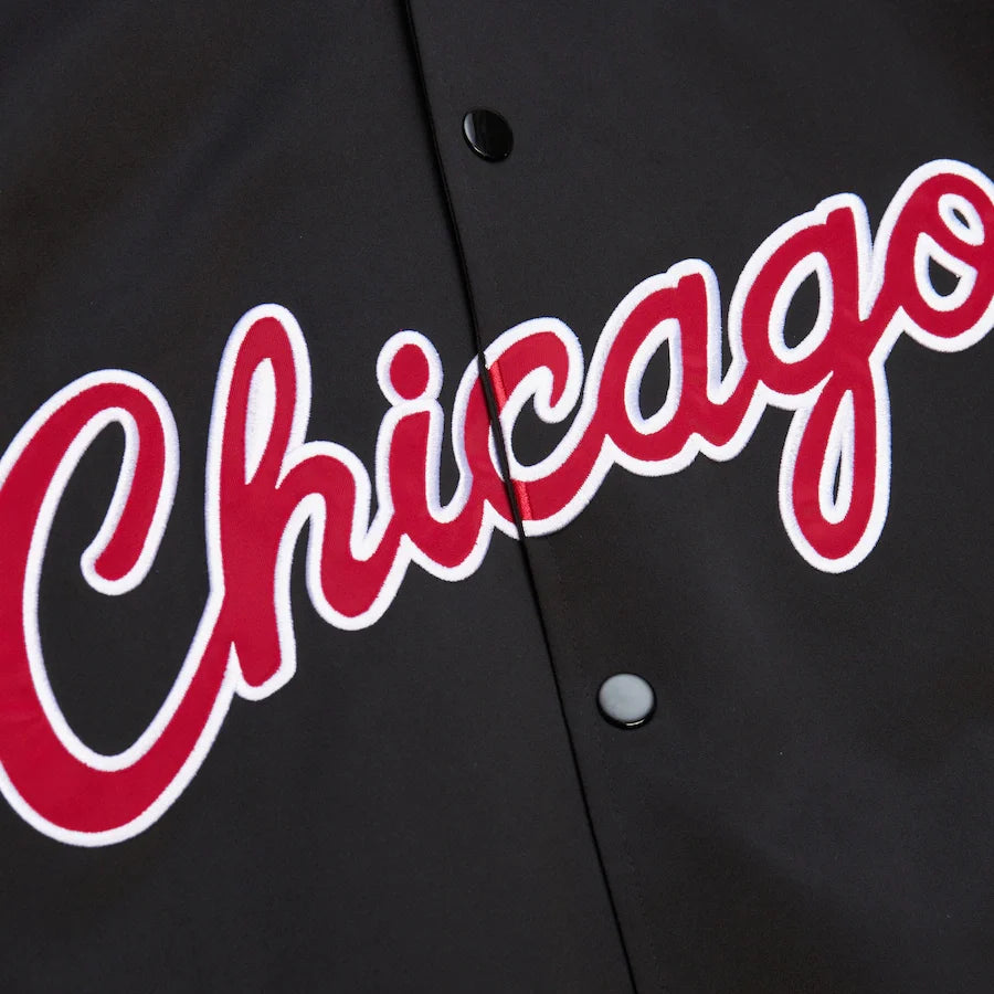 Dennis Rodman Chicago Bulls Mitchell & Ness Men’s Black/Red Lightweight Satin Jacket product image 4, provided for visual
