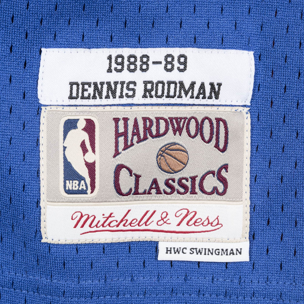 Dennis Rodman Detroit Pistons NBA Mitchell & Ness Men Royal Blue 1988-89 Hardwood Classics Swingman Jersey product image 3,