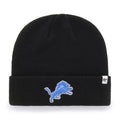 Detroit Lions NFL 47 Brand Men Black Raised Cuff Knit Hat product image 1, provided for visual reference and product detail