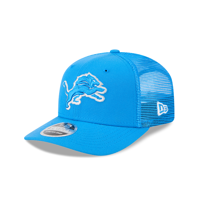 Detroit Lions NFL New Era Men Light Blue 9Seventy Stretch Trucker Snapback product image 1, provided for visual reference